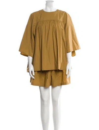 Pre-owned Raey Pleated Accents Skirt Set In Neutral