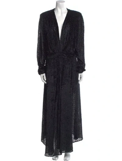Pre-owned Raey Printed Long Dress W/ Tags In Black