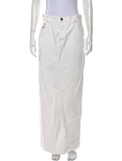 Pre-owned Raey Raw-edge Trim Long Skirt In Neutral