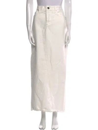 Pre-owned Raey Raw-edge Trim Midi Length Skirt In White