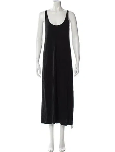 Pre-owned Raey Scoop Neck Long Dress In Black
