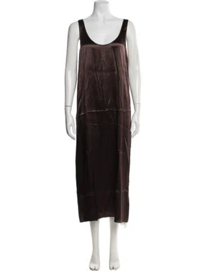 Pre-owned Raey Scoop Neck Long Dress W/ Tags In Brown