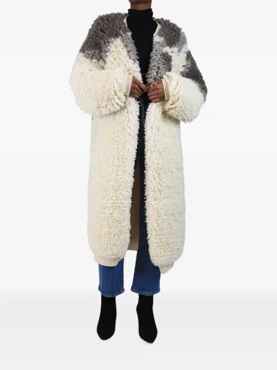Pre-owned Raey Shaggy Coat In Neutral