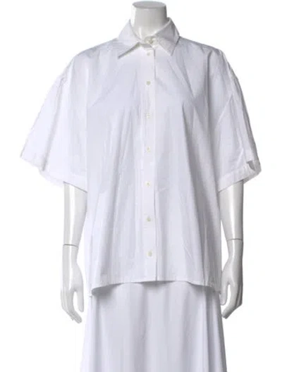 Pre-owned Raey Short Sleeve Button-up Top In Neutral