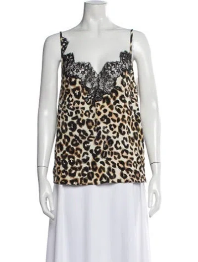 Pre-owned Raey Silk Animal Print Top In Multicolor