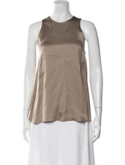 Pre-owned Raey Silk Crew Neck Top In Neutral