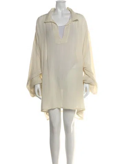 Pre-owned Raey Silk Knee-length Dress In Neutral