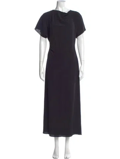 Pre-owned Raey Silk Long Dress In Black