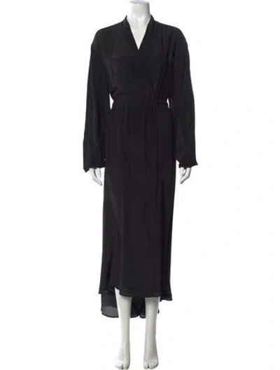 Pre-owned Raey Silk Long Dress In Black