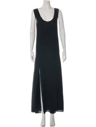 Pre-owned Raey Silk Long Dress In Black