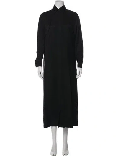 Pre-owned Raey Silk Long Dress In Black