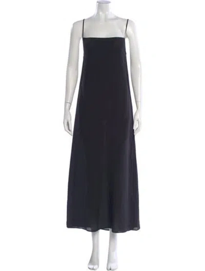 Pre-owned Raey Silk Long Dress In Blue