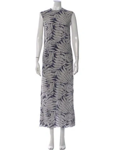 Pre-owned Raey Silk Long Dress In Gray