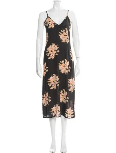 Pre-owned Raey Silk Long Dress In Multi