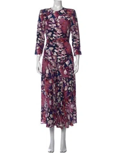 Pre-owned Raey Silk Long Dress In Multi