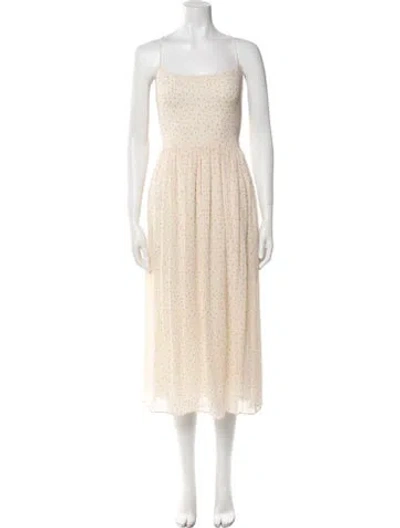 Pre-owned Raey Silk Long Dress In Neutral