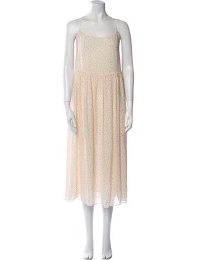 Pre-owned Raey Silk Long Dress In Neutral
