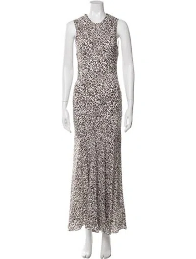 Pre-owned Raey Silk Long Dress In Neutral