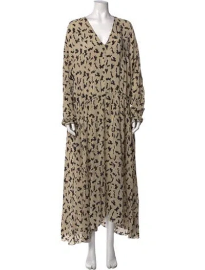Pre-owned Raey Silk Long Dress In Neutral