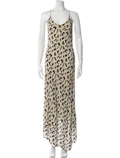 Pre-owned Raey Silk Long Dress In Neutral