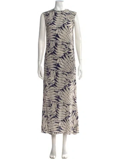 Pre-owned Raey Silk Long Dress In Neutrals