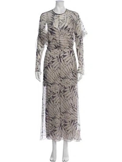 Pre-owned Raey Silk Long Dress In Neutrals