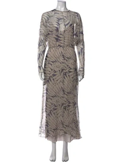 Pre-owned Raey Silk Long Dress In Neutrals