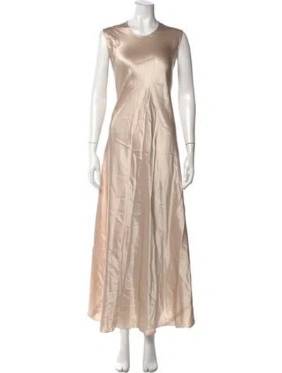 Pre-owned Raey Silk Long Dress In Neutrals
