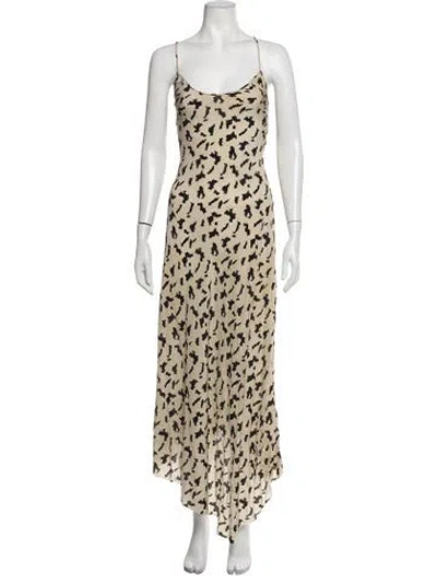 Pre-owned Raey Silk Long Dress In Neutrals