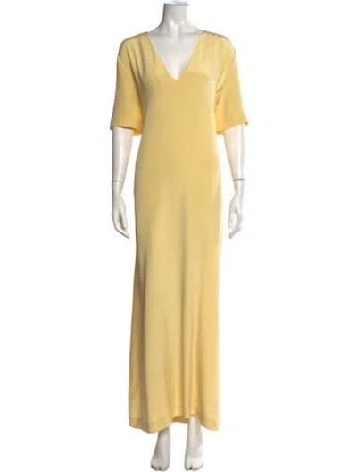 Pre-owned Raey Silk Long Dress In Neutrals
