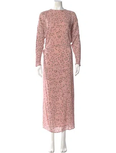 Pre-owned Raey Silk Long Dress In Pink