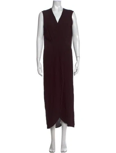Pre-owned Raey Silk Long Dress In Purple