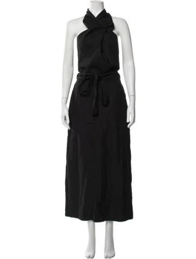 Pre-owned Raey Silk Long Dress W/ Tags In Black