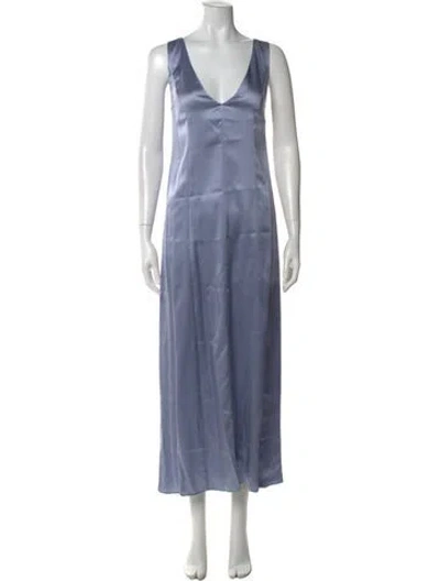 Pre-owned Raey Silk Long Dress W/ Tags In Blue