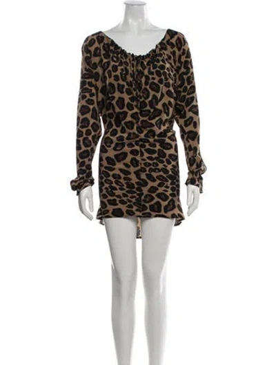 Pre-owned Raey Silk Mini Dress In Multi