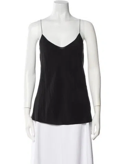 Pre-owned Raey Silk V-neck Top In Black