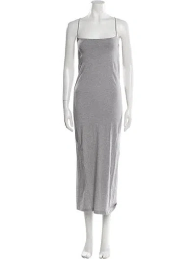 Pre-owned Raey Square Neckline Long Dress In Gray