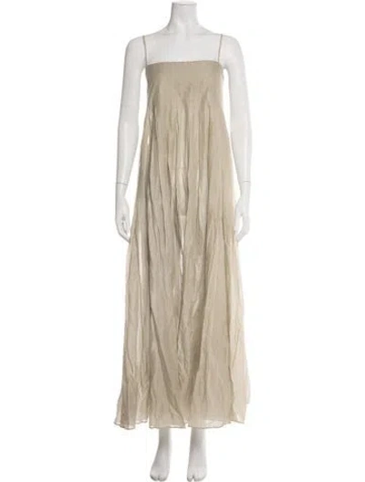 Pre-owned Raey Square Neckline Long Dress In Neutrals