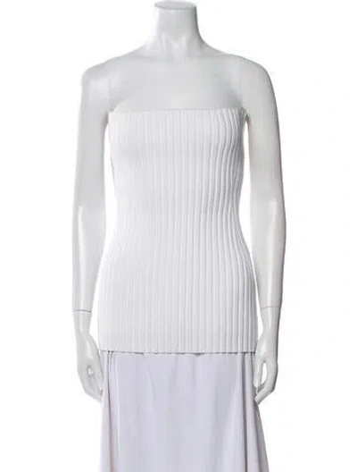 Pre-owned Raey Strapless Sweater In White