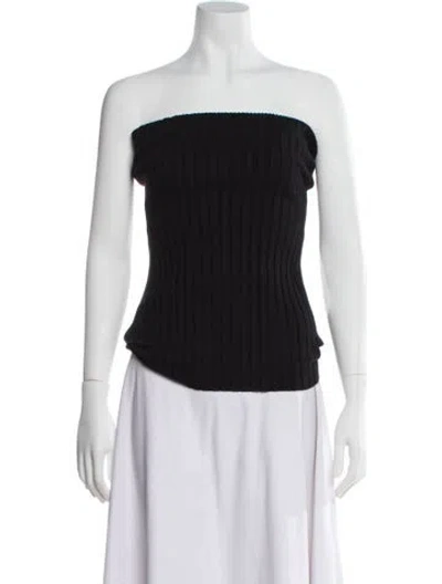 Pre-owned Raey Strapless Top In Black