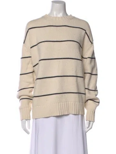 Pre-owned Raey Striped Crew Neck Sweater In Neutral