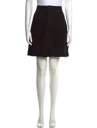 Pre-owned Raey Suede Mini Skirt In Black
