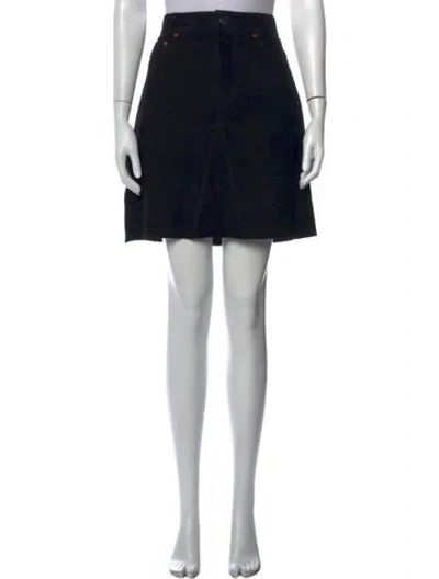 Pre-owned Raey Suede Mini Skirt In Black