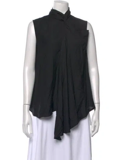Pre-owned Raey Tie Neck Sleeveless Top In Black
