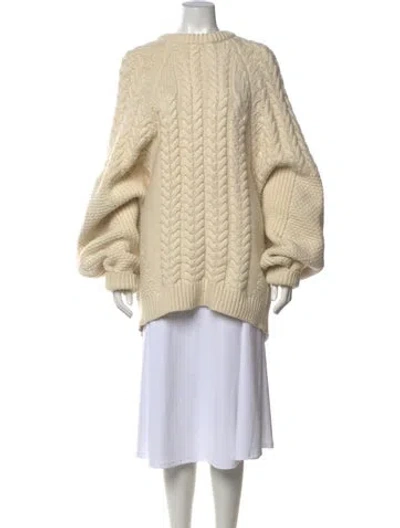 Pre-owned Raey Virgin Wool Crew Neck Sweater In Neutrals