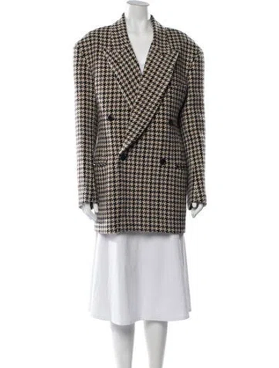 Pre-owned Raey Virgin Wool Houndstooth Print Blazer In Black