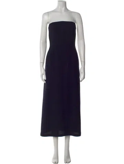 Pre-owned Raey Virgin Wool Long Dress In Black
