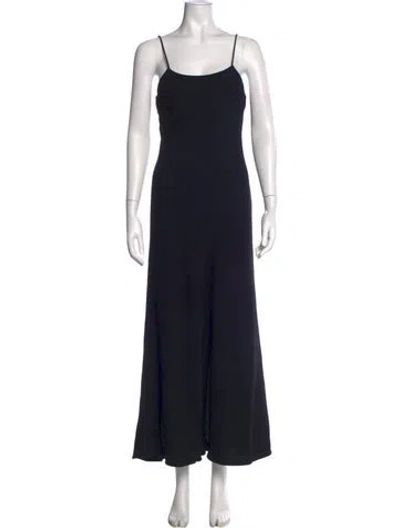 Pre-owned Raey Virgin Wool Long Dress In Black