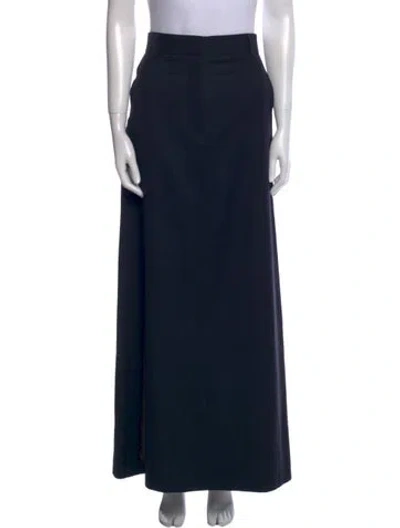 Pre-owned Raey Virgin Wool Long Skirt In Blue
