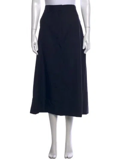 Pre-owned Raey Virgin Wool Long Skirt In Blue